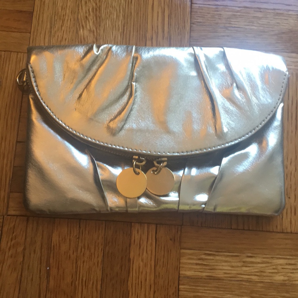 Gold evening clutch